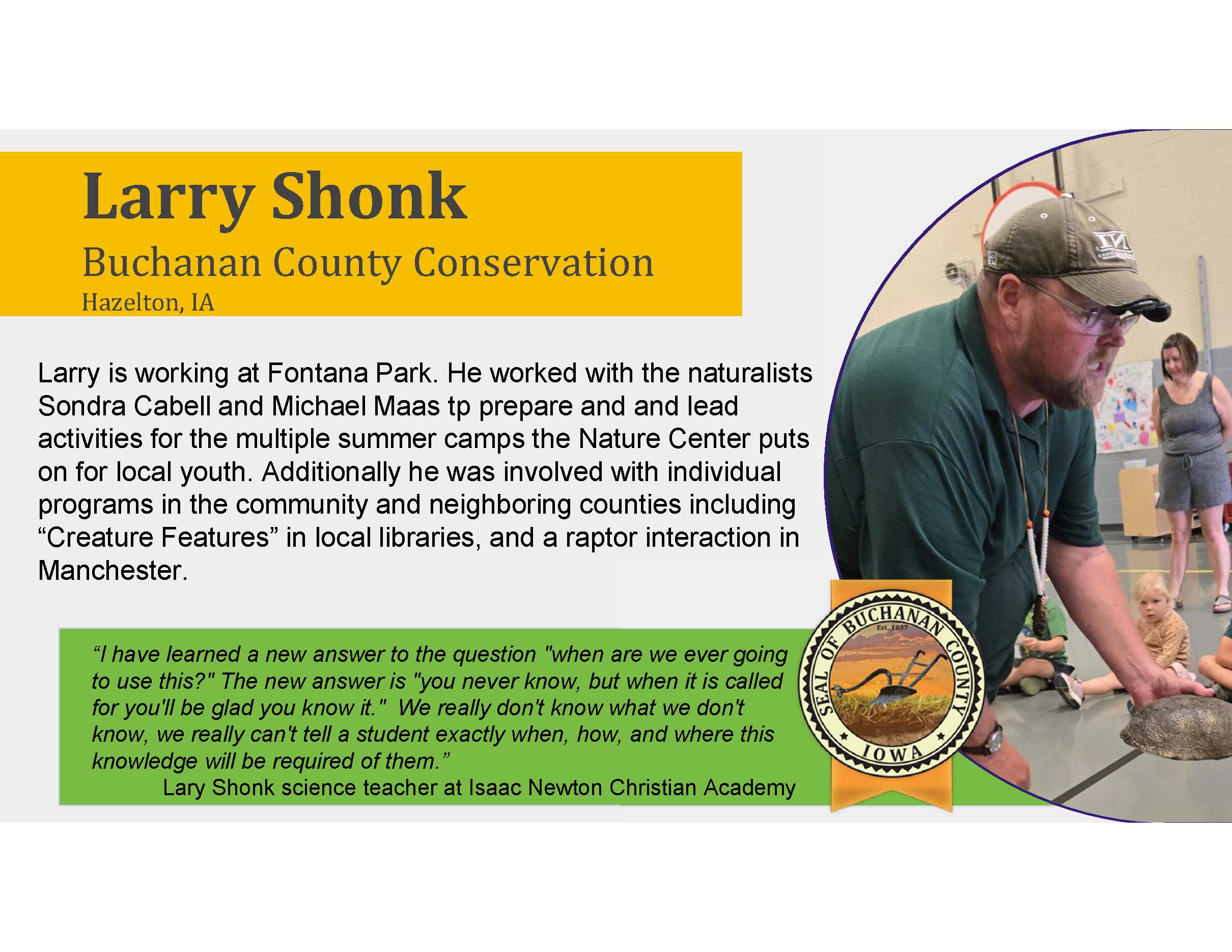 Larry Shonk Teacher Externship